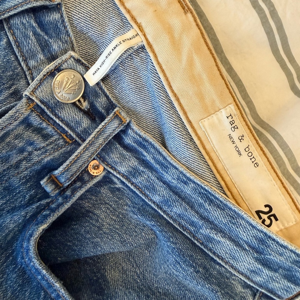 rag & bone High-Rise Straight Jeans - 25